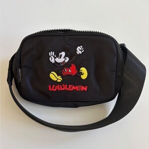 lululemon athletica Black Belt Bag with Mickey Mouse Embroidery